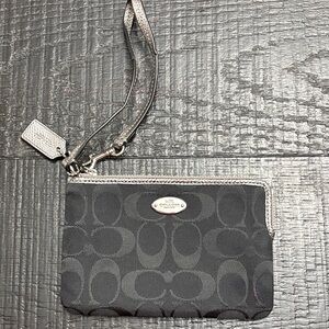 Coach Black and Silver Wristlet
